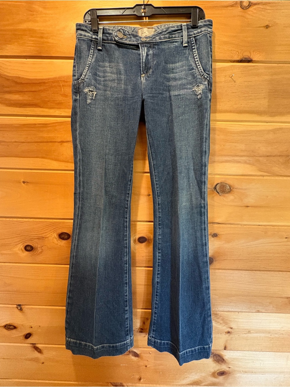 PAIGE Santa Monica Flare Jeans with Light Distressing size 29